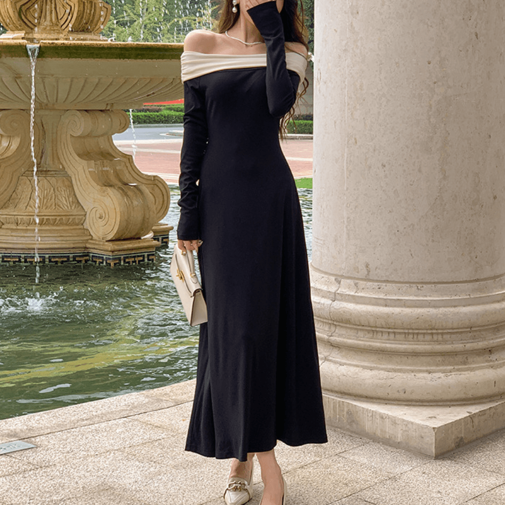 Off-shoulder Jurk met Glamoureuze Stijl - Dresses - Jurkjes.co