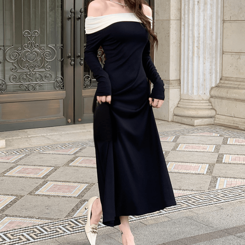 Off-shoulder Jurk met Glamoureuze Stijl - Dresses - Jurkjes.co