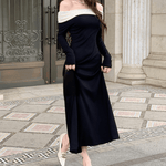 Off-shoulder Jurk met Glamoureuze Stijl - Dresses - Jurkjes.co