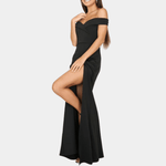 Off-shoulder Jurk met Zijsplit - CB - Dresses - Jurkjes.co