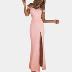 Off-shoulder Jurk met Zijsplit - CB - Dresses - Jurkjes.co