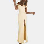 Off-shoulder Jurk met Zijsplit - CB - Dresses - Jurkjes.co