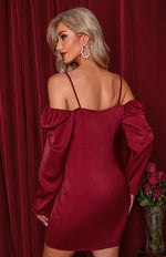 Off-shoulder Mini Jurk met V-hals - Mini Dresses - Jurkjes.co