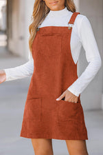 Overall Jurk met Corduroy en Zakken - Mini Dresses - Jurkjes.co