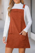 Overall Jurk met Corduroy en Zakken - Mini Dresses - Jurkjes.co