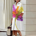 Overhemdjurk met Aquarelprint - CB - Dresses - Jurkjes.co