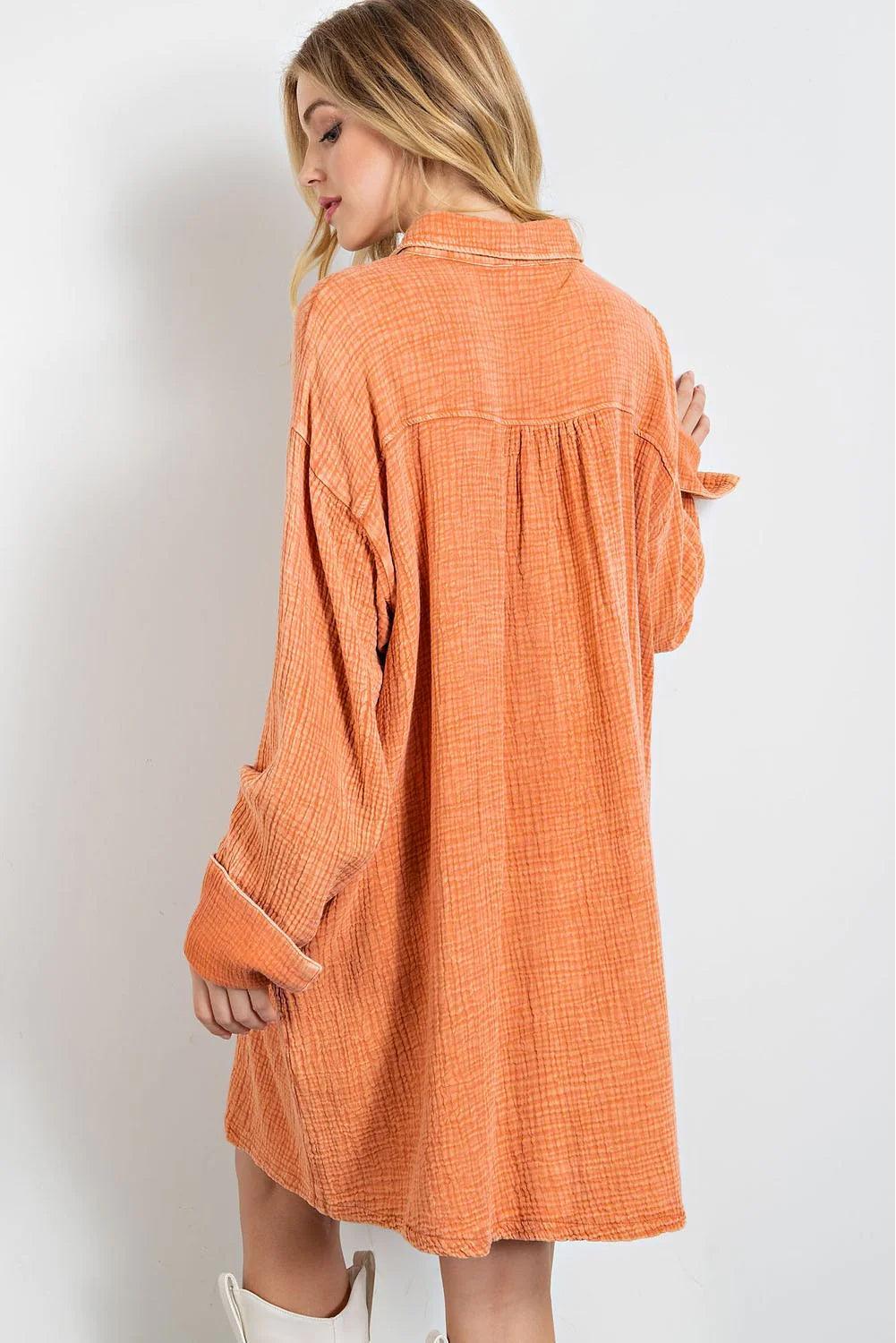 Overhemdjurk met Dubbele Zak en Knopen - Mini Dresses - Jurkjes.co