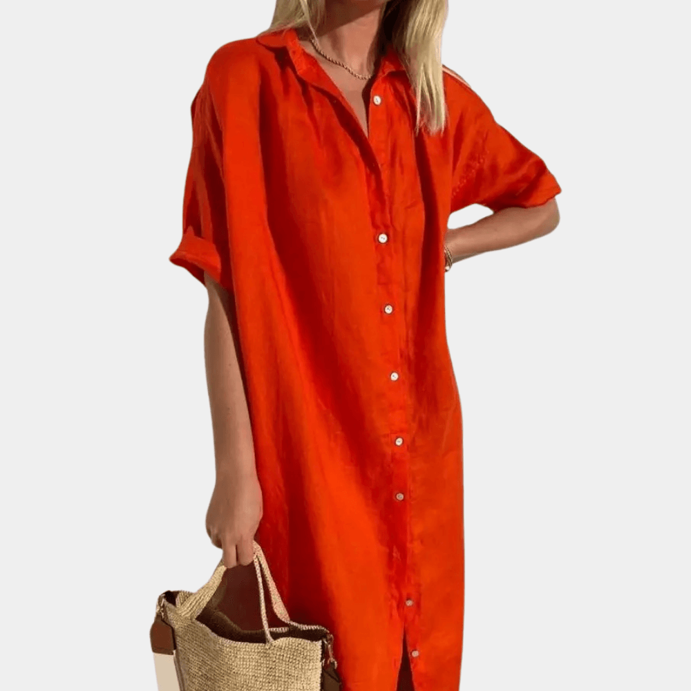 Overhemdjurk met Knoopsluiting - CB - Dresses - Jurkjes.co
