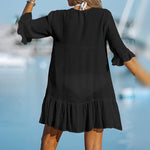 Overhemdjurk met Knoopsluiting en Ruches - Women Summer Dress - Jurkjes.co