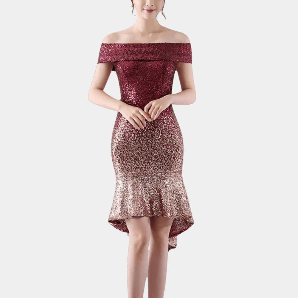 Paillettenjurk met Elegante Ruches - CB - Dresses - Jurkjes.co