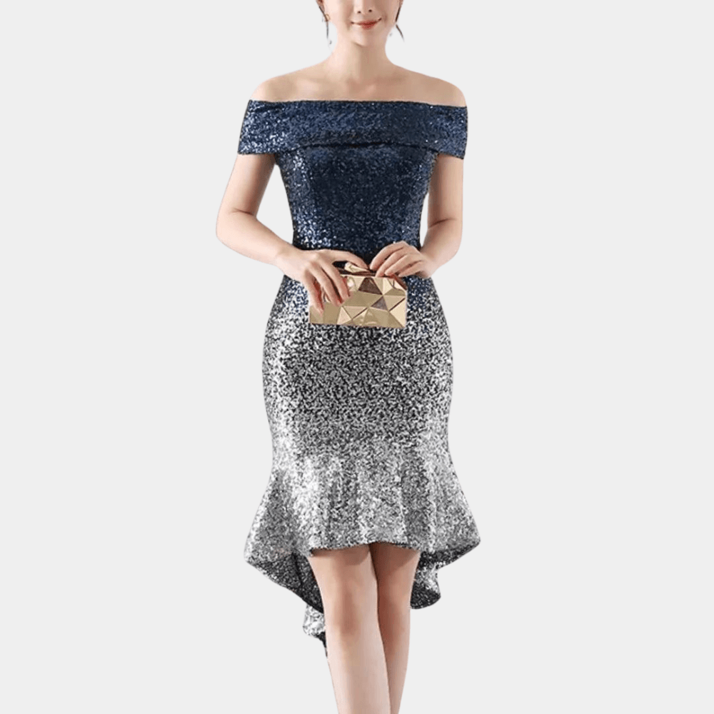 Paillettenjurk met Elegante Ruches - CB - Dresses - Jurkjes.co