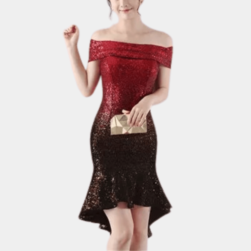 Paillettenjurk met Elegante Ruches - CB - Dresses - Jurkjes.co