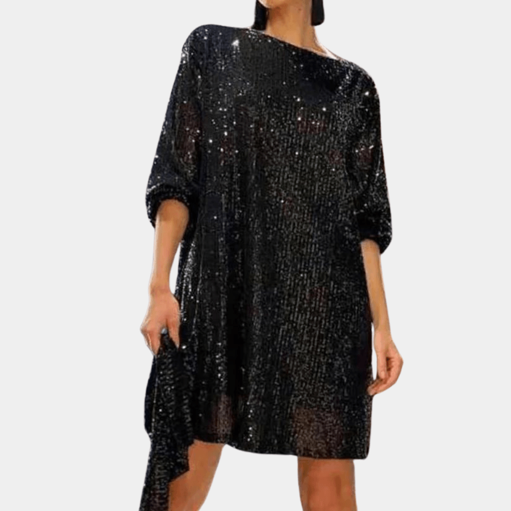 Paillettenjurk met Glinsterende Ruches - CB - Dresses - Jurkjes.co