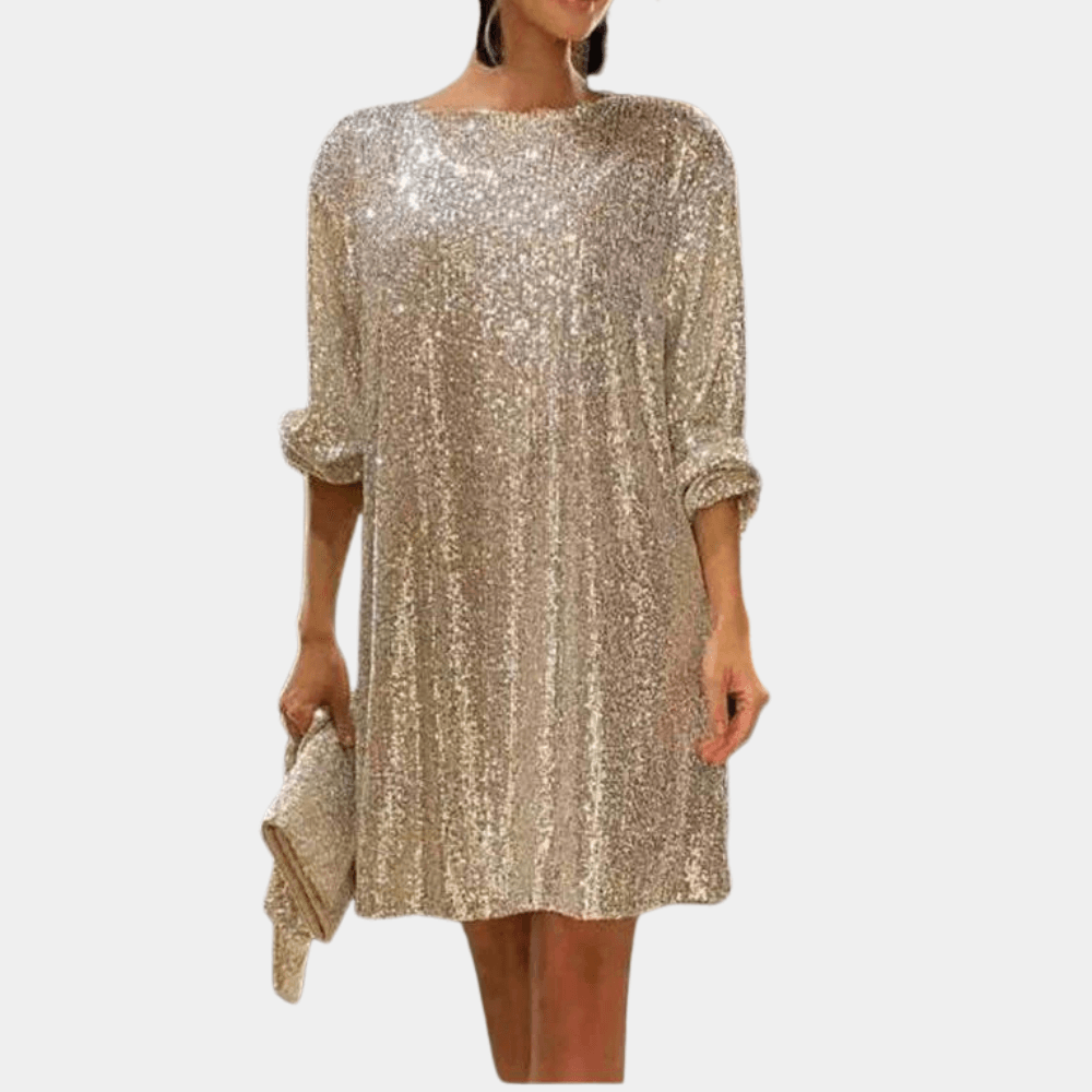 Paillettenjurk met Glinsterende Ruches - CB - Dresses - Jurkjes.co