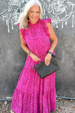Panterprint Maxi Jurk met Ruches - Maxi Dresses - Jurkjes.co