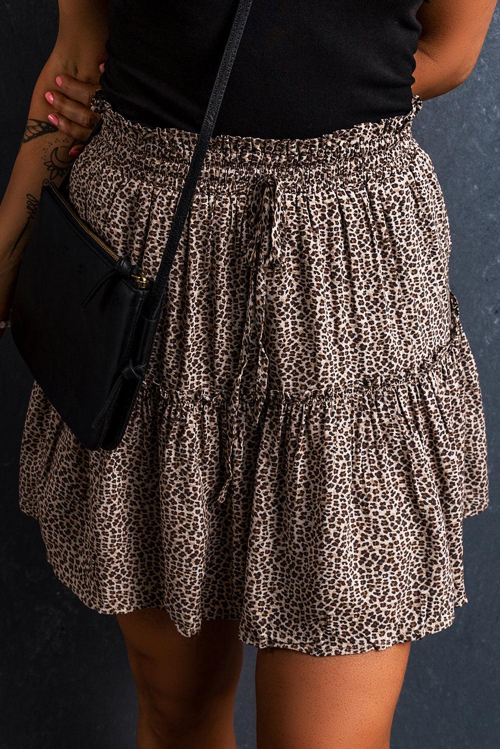 Panterprint Rok met Koord en Ruches - Skirts & Petticoat - Jurkjes.co