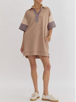 Polo Jurk met Strepen en Kraag - Mini Dresses - Jurkjes.co