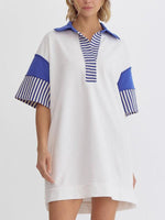 Polo Jurk met Strepen en Kraag - Mini Dresses - Jurkjes.co