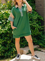 Polo Jurk met Strepen en Kraag - Mini Dresses - Jurkjes.co