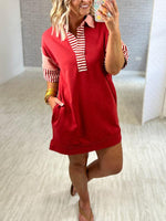 Polo Jurk met Strepen en Kraag - Mini Dresses - Jurkjes.co