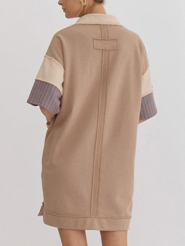 Polo Jurk met Strepen en Kraag - Mini Dresses - Jurkjes.co