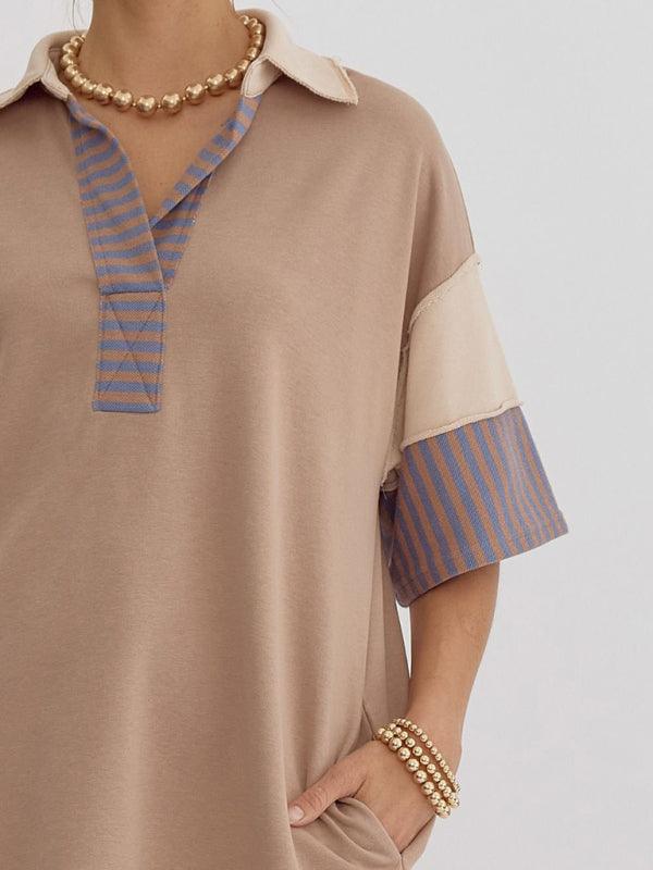 Polo Jurk met Strepen en Kraag - Mini Dresses - Jurkjes.co