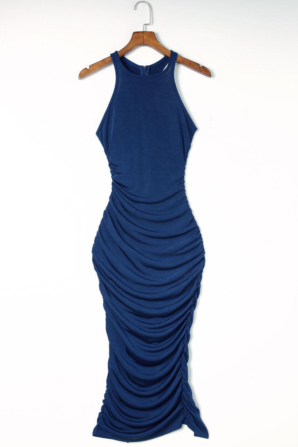 Racerback Geribbelde Midi Jurk - Midi Dresses - Jurkjes.co