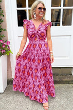 Retro Maxi Jurk met Ruches - Maxi Dresses - Jurkjes.co