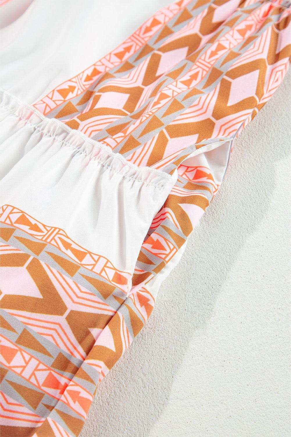 Rimpeljurk met Geometrisch Patroon - Mini Dresses - Jurkjes.co
