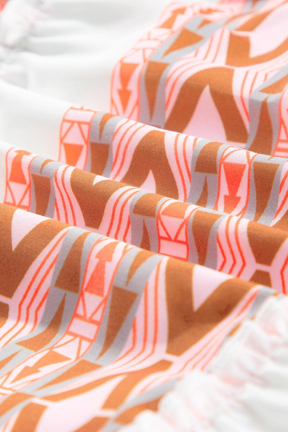 Rimpeljurk met Geometrisch Patroon - Mini Dresses - Jurkjes.co