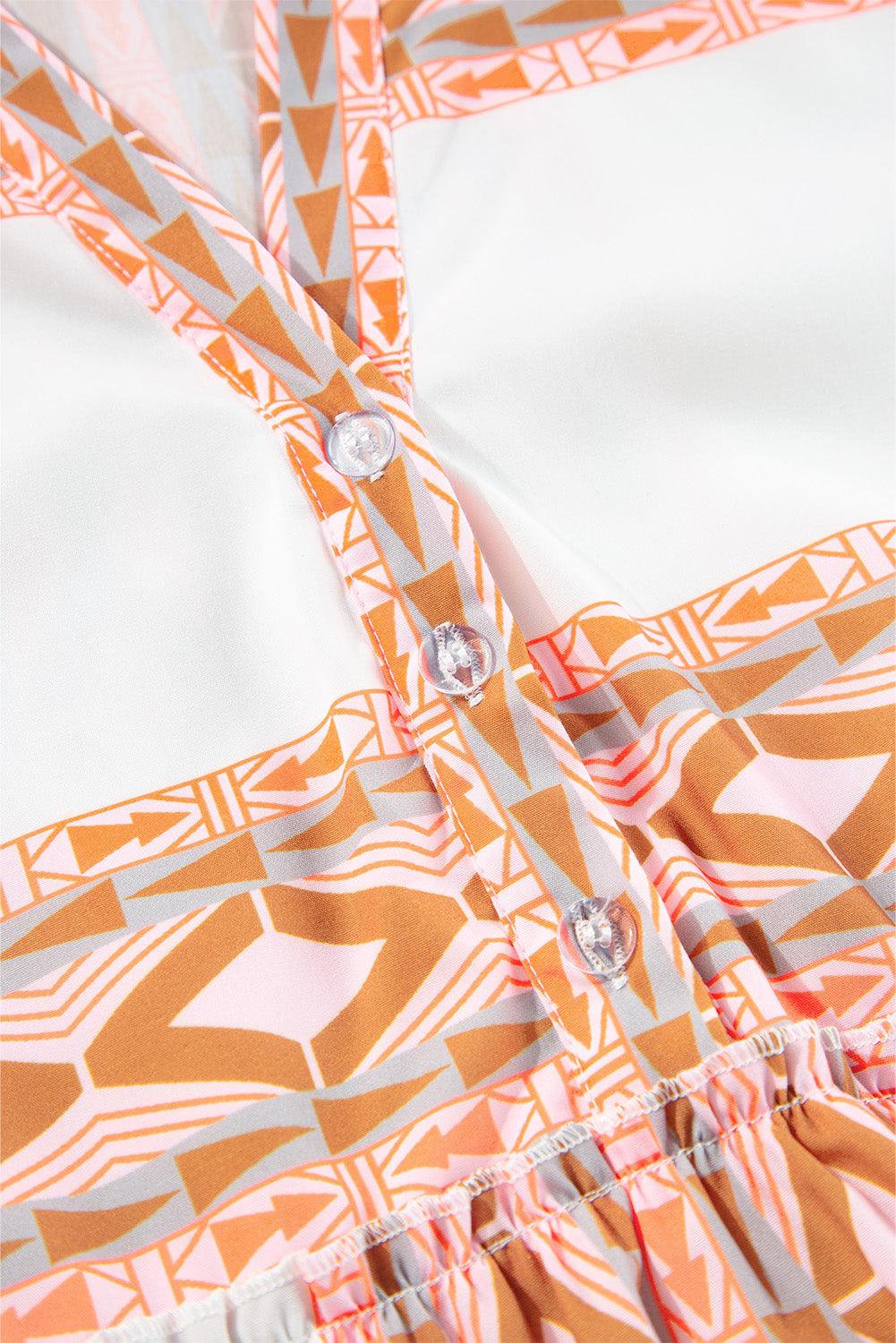 Rimpeljurk met Geometrisch Patroon - Mini Dresses - Jurkjes.co
