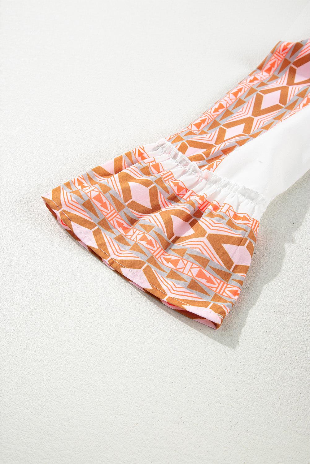Rimpeljurk met Geometrisch Patroon - Mini Dresses - Jurkjes.co