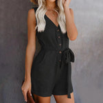 Romper met V-hals en Tailleband - Women Summer Dress - Jurkjes.co