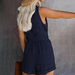 Romper met V-hals en Tailleband - Women Summer Dress - Jurkjes.co