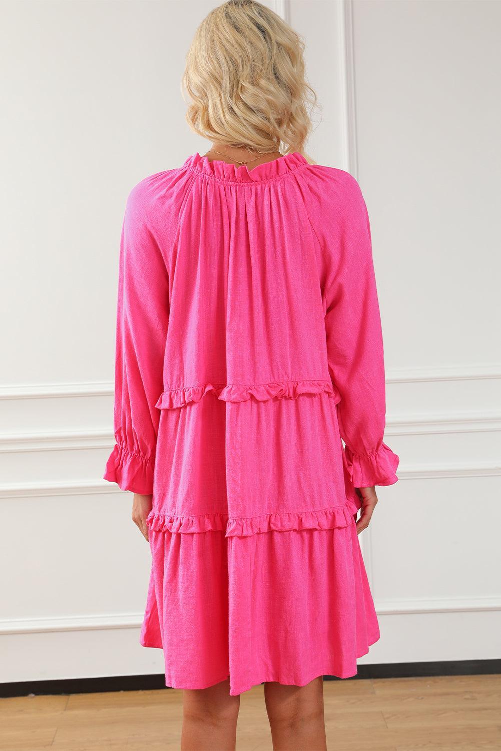 Roos Split V-hals Frivol Jurk - Mini Dresses - Jurkjes.co