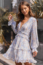 Ruche Detail Open Rug Bloemenjurk - Floral Dresses - Jurkjes.co