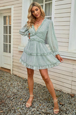 Ruche Detail Open Rug Bloemenjurk - Floral Dresses - Jurkjes.co