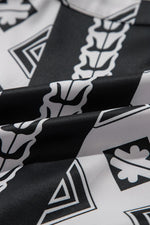 Ruches Jurk met Geometrische Print - Mini Dresses - Jurkjes.co