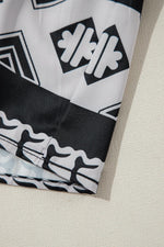 Ruches Jurk met Geometrische Print - Mini Dresses - Jurkjes.co