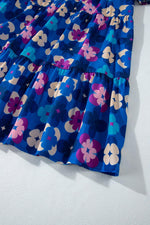 Ruffle Midi Jurk met Bloemenprint en Peasant Mouw - Midi Dresses - Jurkjes.co