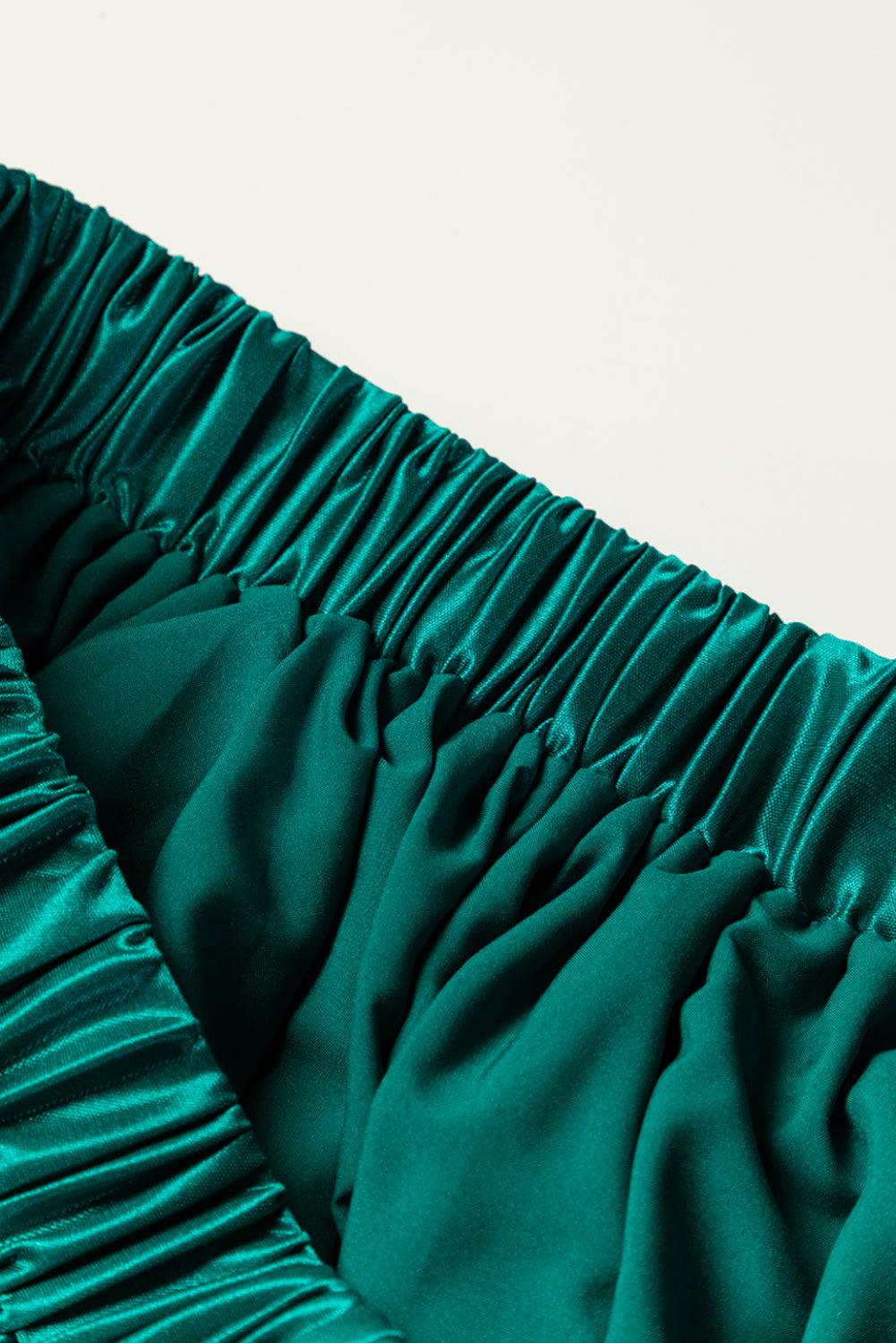Satin Maxi Rok met Elastische Taille en Plooi - Skirts & Petticoat - Jurkjes.co