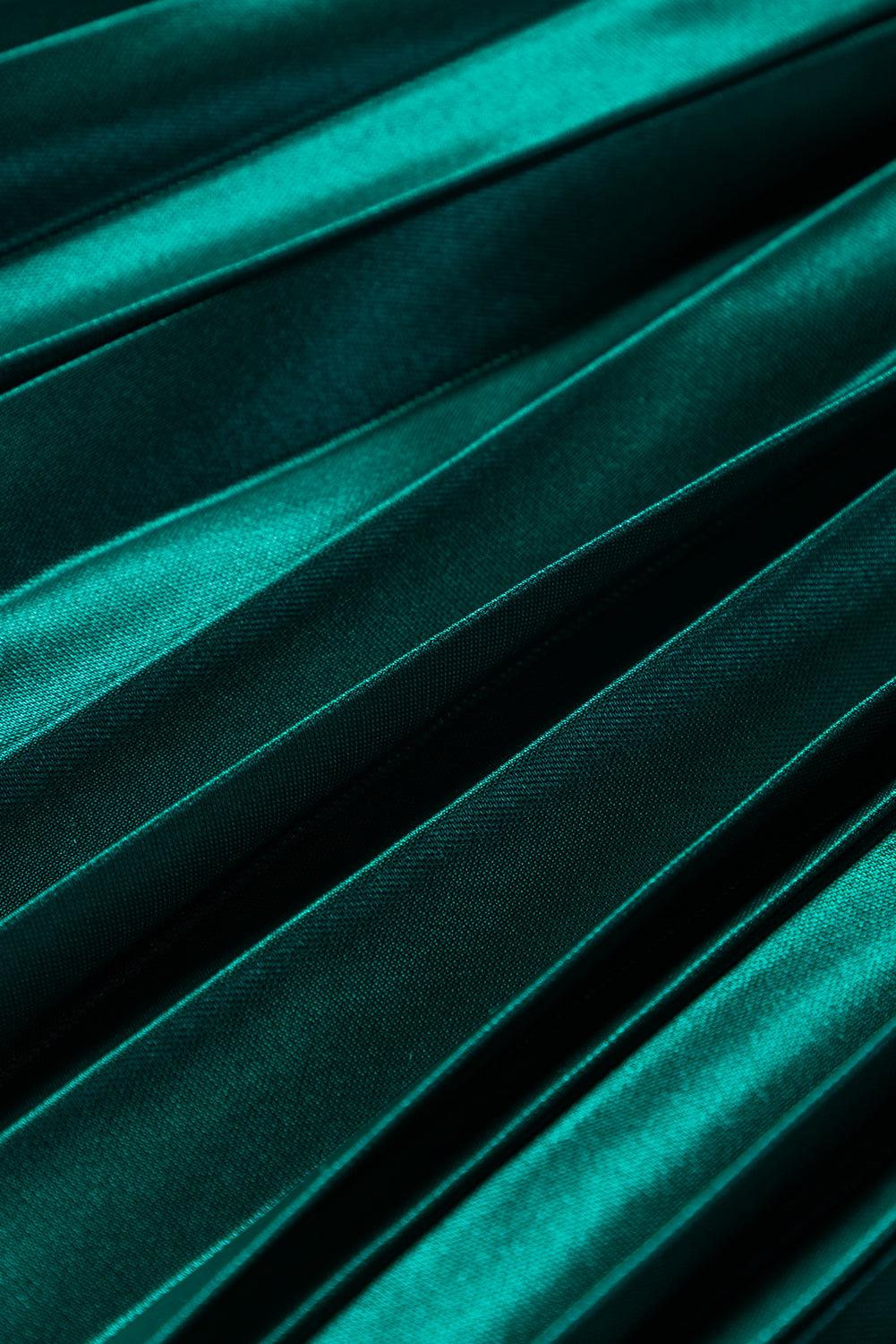 Satin Maxi Rok met Elastische Taille en Plooi - Skirts & Petticoat - Jurkjes.co