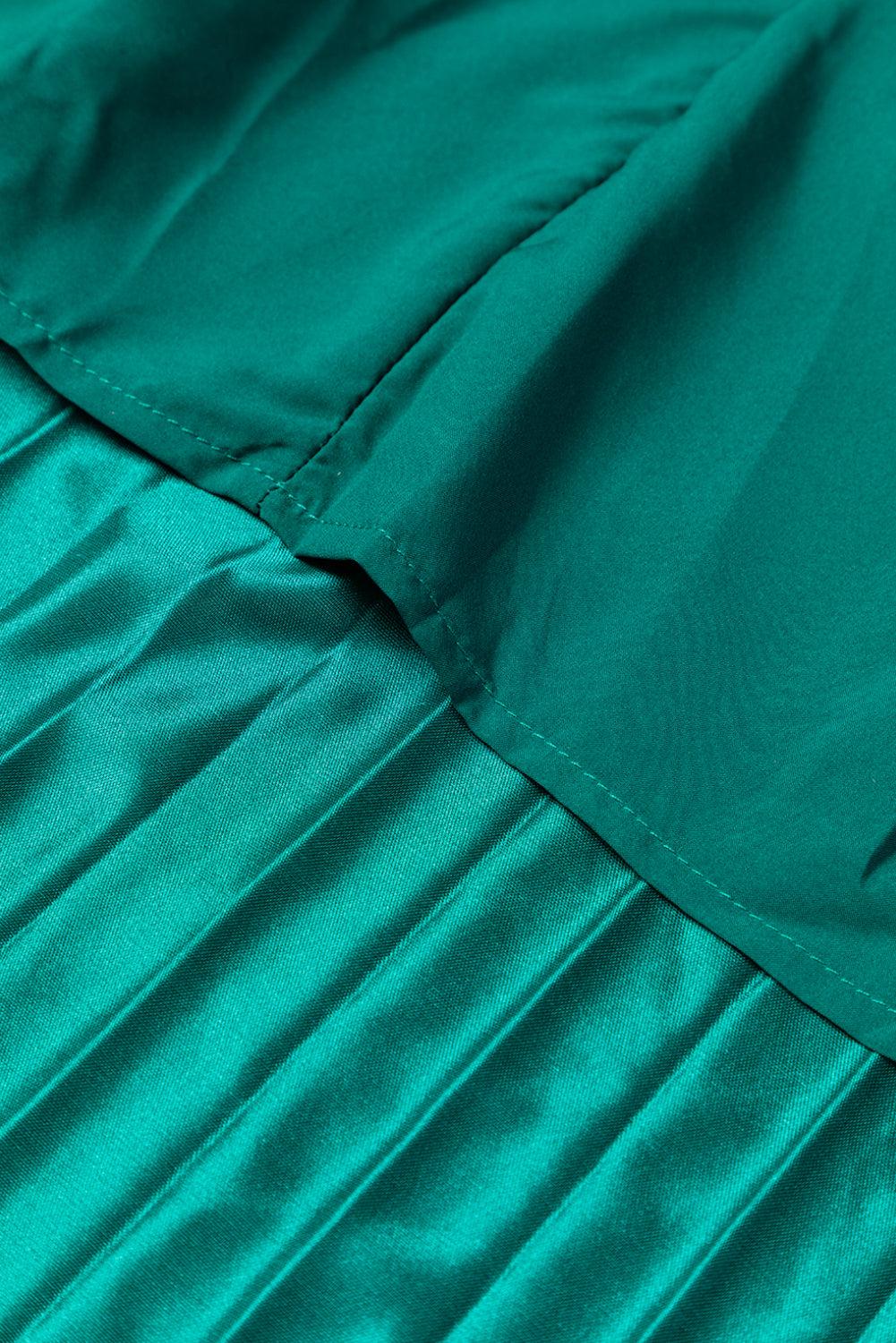 Satin Maxi Rok met Elastische Taille en Plooi - Skirts & Petticoat - Jurkjes.co