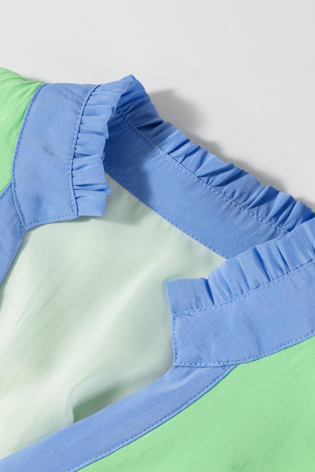 Shift Jurk met V-hals en Frills - Mini Dresses - Jurkjes.co