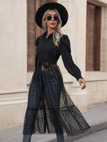 Shirt Jurk met Doorschijnende Overlay - Maxi Dresses - Jurkjes.co