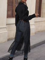 Shirt Jurk met Doorschijnende Overlay - Maxi Dresses - Jurkjes.co