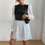 Shirt Jurk met Puff Mouwen en Knopen - Mini Dresses - Jurkjes.co