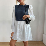 Shirt Jurk met Puff Mouwen en Knopen - Mini Dresses - Jurkjes.co