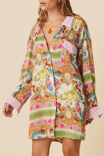 Shirtjurk met Bohemian Bloemenprint - Floral Dresses - Jurkjes.co