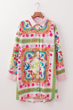 Shirtjurk met Bohemian Bloemenprint - Floral Dresses - Jurkjes.co